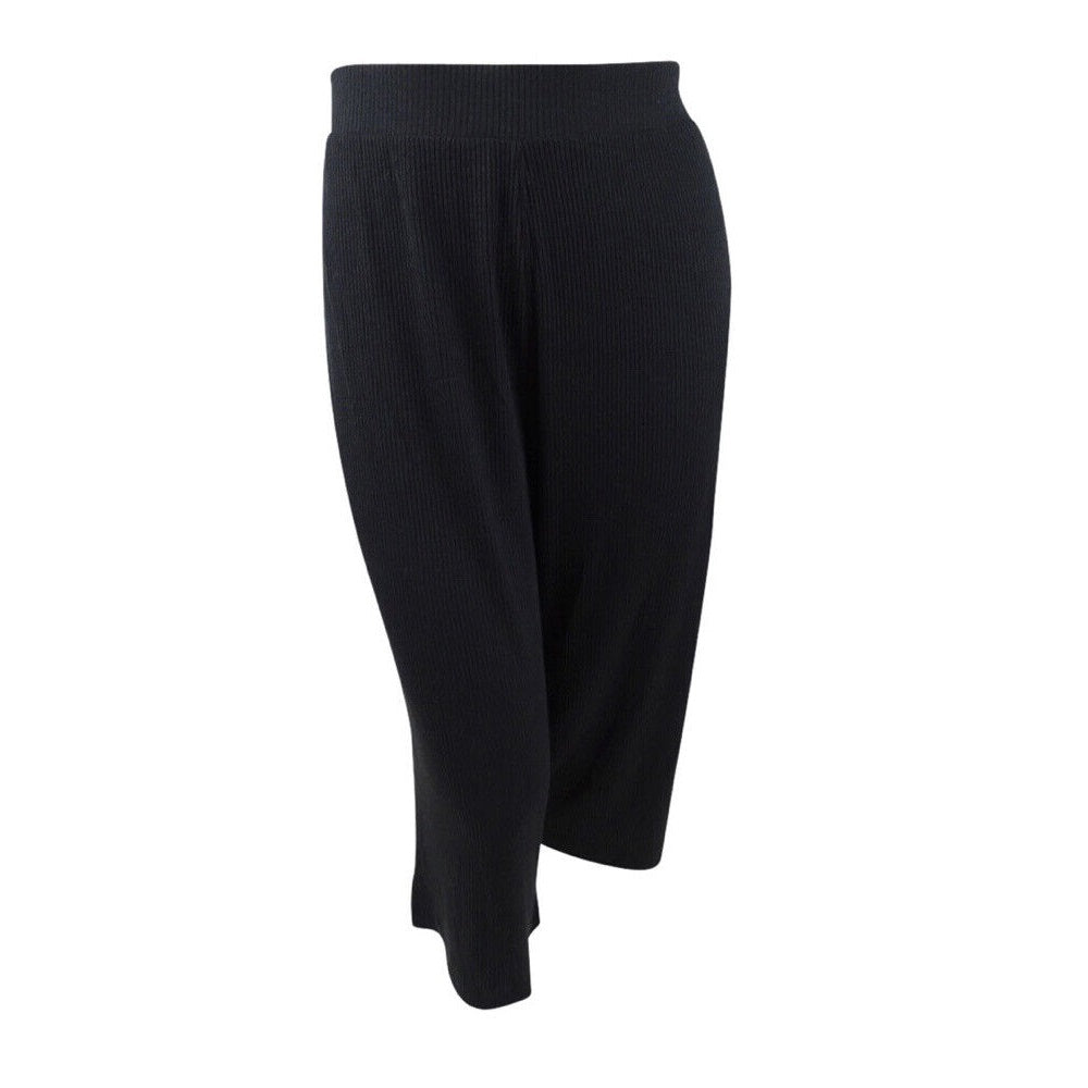 Ideology Women's Ribbed Culottes Black Size XL