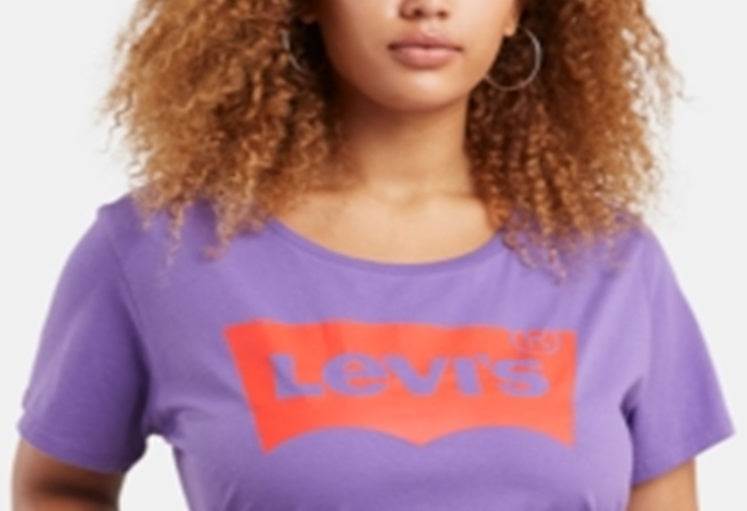 Levi's Women's Logo Short Sleeves T-Shirt Purple Size 1X