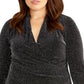 Rachel Roy Women's Trendy Sparkle Faux Wrap Dress Size 20W