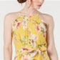 Vince Camuto Women's High Low Floral Flounce Maxi Dress Yellow Size 14