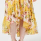 Vince Camuto Women's High Low Floral Flounce Maxi Dress Yellow Size 14