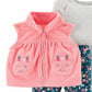Carter's Girl's Infant Bodysuits Unicorn Pleated Vest Set Pink Size Newborn