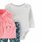 Carter's Girl's Infant Bodysuits Unicorn Pleated Vest Set Pink Size Newborn