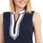 Charter Club Women's Seersucker Woven Tunic Top Blue Size X-Large