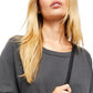 Free Women's Amelia Cotton Waffle Knit Thermal Top Black Size X-Small