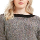 Bar III Women's Metallic Knit Pullover Sweater Black Size X-Small