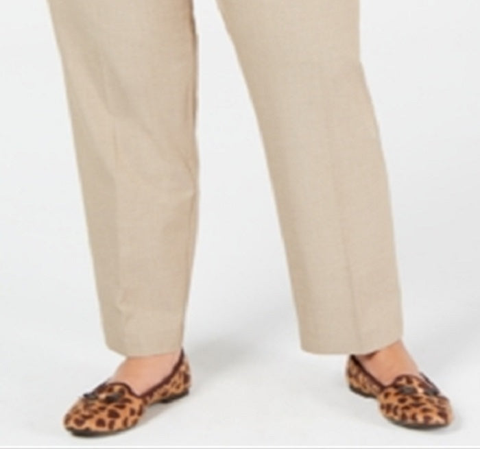 Charter Club Women's Plus Slim Leg Ankle Pants Brown Size 18W