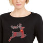 Karen Scott Women's Printed Long Sleeve Crew Neck T-Shirt Top Black Size X-Small