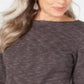 Karen Scott Women's Boat Neck Space Dyed Top Black Size Small