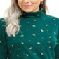 Karen Scott Women's Printed Turtleneck Top Green Size Small
