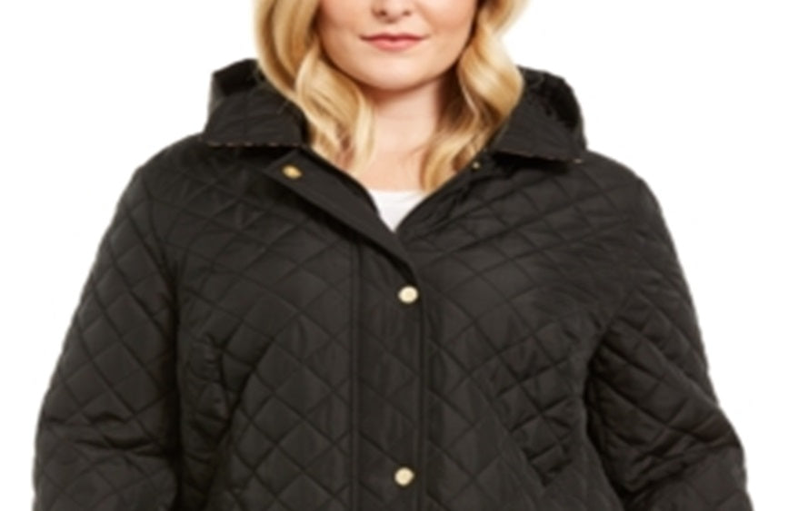 Charter Club Women's Plus Quilted Jacket Black Size 2X