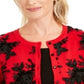 Charter Club Women's Sequined Button Sweater Red Size Small
