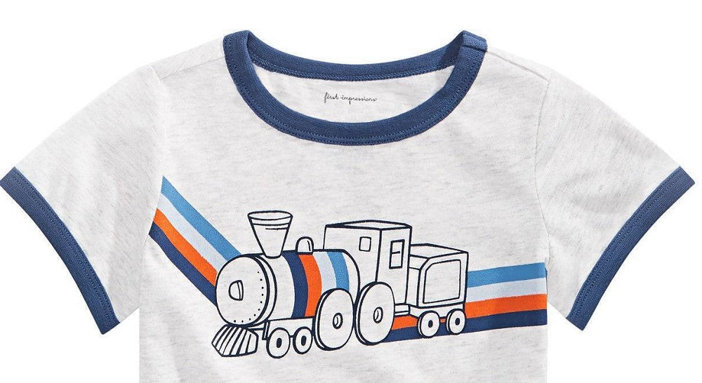 First Impressions Baby Boy's Train T-Shirt Gray Size 3-6MOS