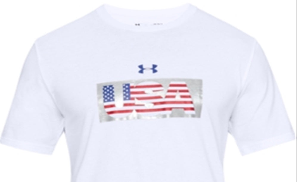 Under Armour Men's Flag Fitness Workout T-Shirt White Size XX-Large