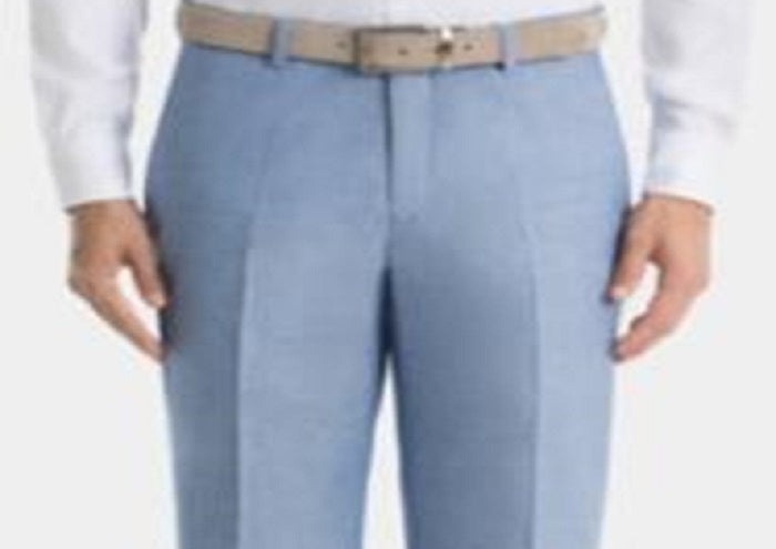 Ralph Lauren Men's Chambray Flat Front Trouser Pants Blue Size 42X32