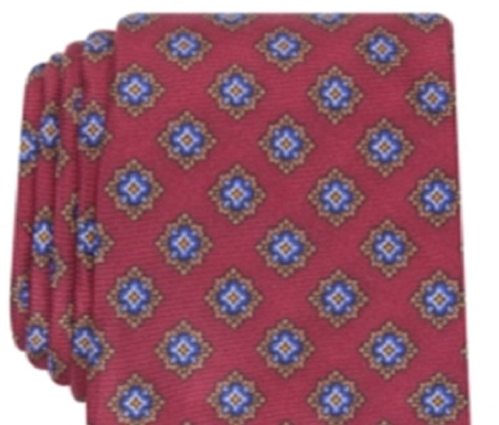 Tasso Elba Men's Luciano Medallion Tie Red Size One Size