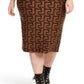 Planet Gold Junior's Geo Print Dress Brown Size 2X