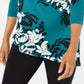 JM Collection Women's Asymmetrical Top Green Size Petite S
