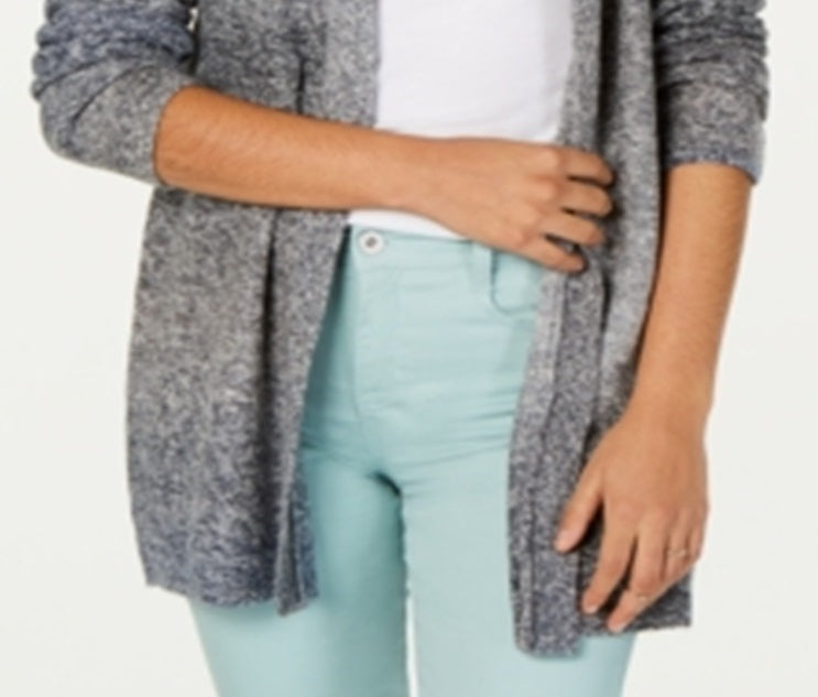 Style & Co Women's Ombre Open Front Cardigan Gray  Size Petite Large