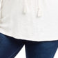Style & Co Women's Plus Embroidered Cotton Tie Neck Top Fresh White Size 0X