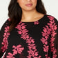 Alfani Women's Plus Floral High Low Tunic Top Black Size 4X
