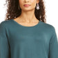 Style & Co Women's Drawstring Tie Cuff Top Olive Green size Petite XL