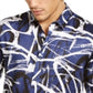 INC International Concepts Men's Satin Printed Button Down Shirt Blue Size 2XB