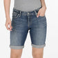 Silver Jeans Co.Women's Elyse Roll Cuff Denim Bermuda Shorts Blue Size 27