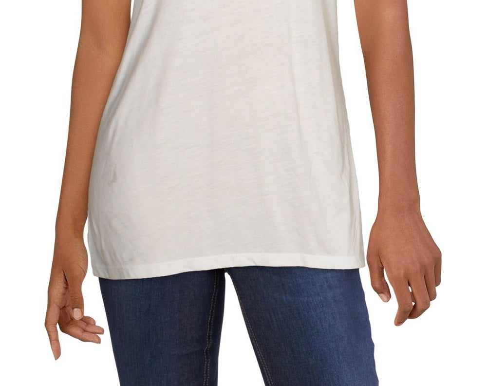 True Religion Women's Embellished Graphic Logo T-Shirt White Size L