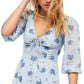 Free People Women's Sea Glass MIDI Dress Blue Size 10