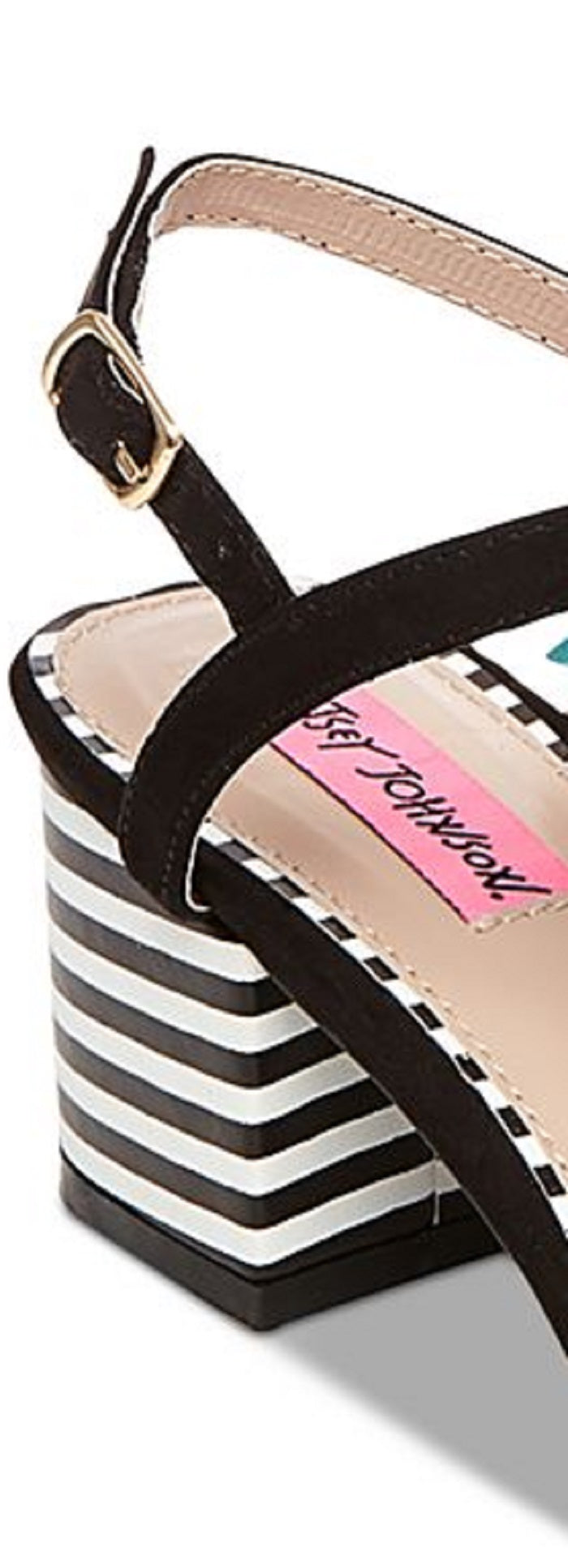 Betsey Johnson Women's Andey Open Toe Special Occasion T-Strap Black Size 6.5