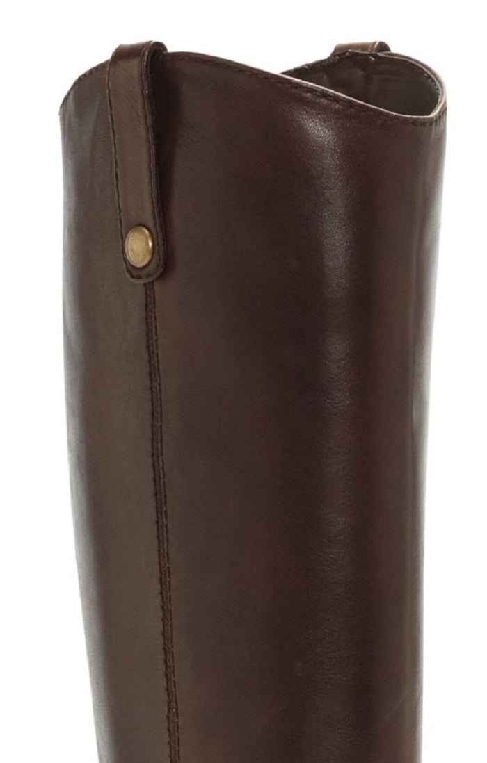 INC International Concepts Women's Fawne Wide Calf Riding Leather Shoes Brown Size 7.5M
