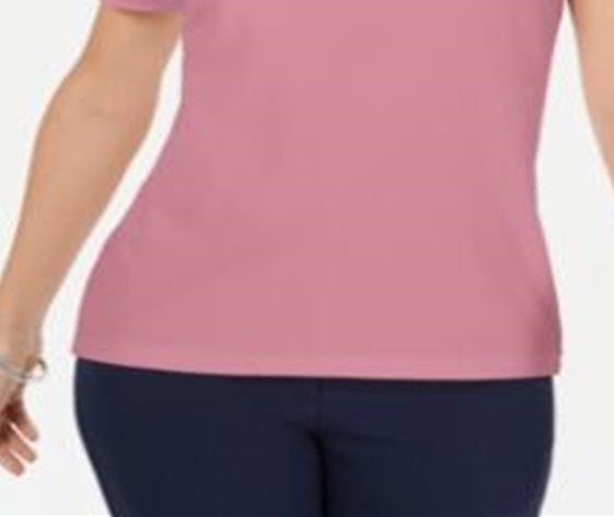 Karen Scott Women's Solid T-Shirt Pink Size Medium