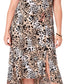 NY Collection Women's Plus Cold Shoulder Party Maxi Dress Brown Size 2X