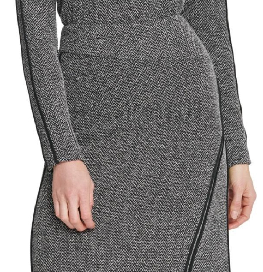 DKNY Women's Chev Knit Pencil Skirt Gray Size 6
