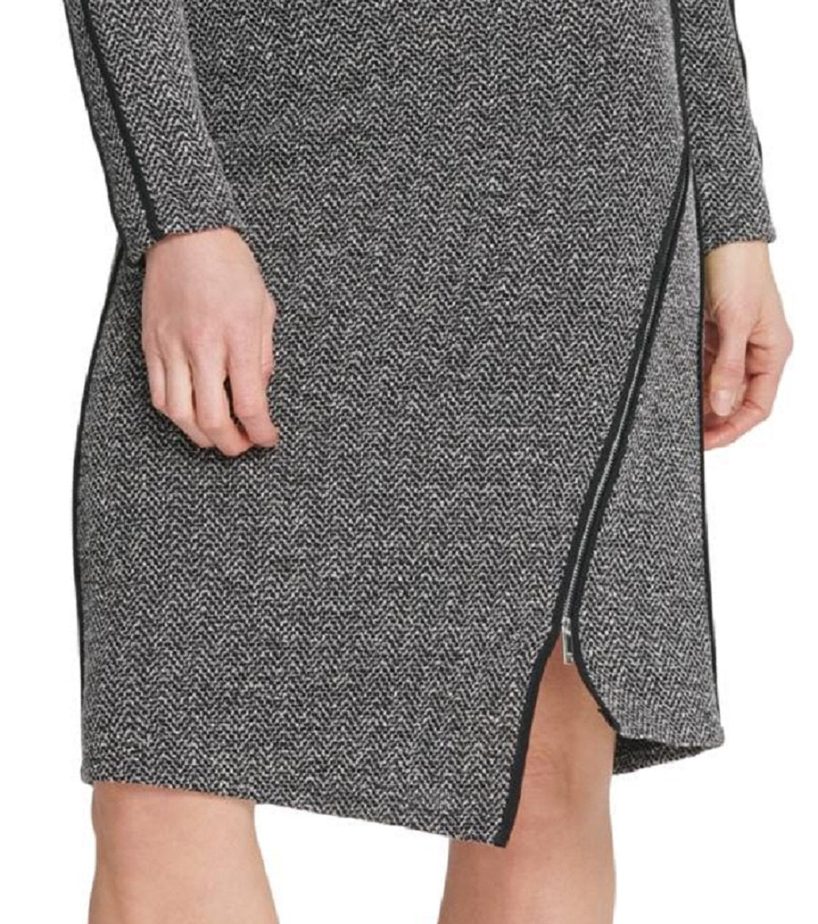 DKNY Women's Chev Knit Pencil Skirt Gray Size 6