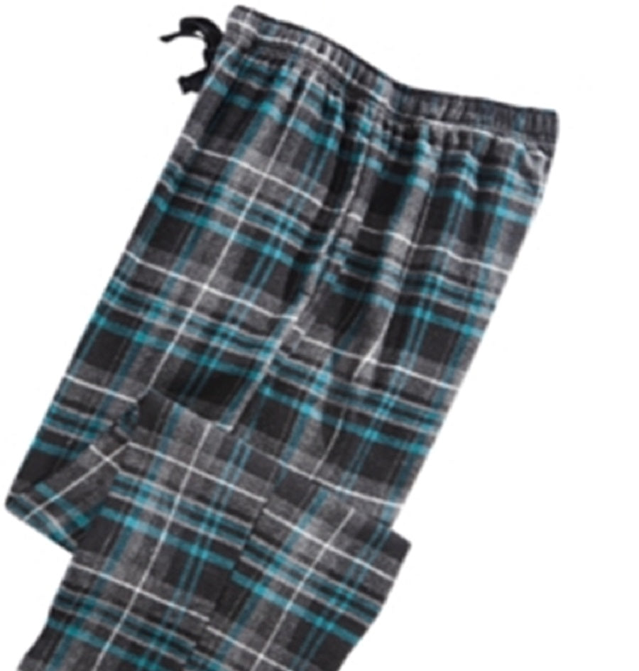 Perry Ellis Men's Plaid Flannel Pajama Pants Black Size Small