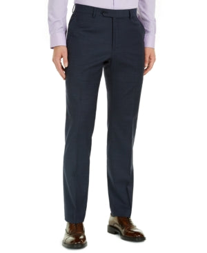 Tommy Hilfiger Men's Modern-Fit Navy Mini Grid THFlex Suit Pants Navy Size 44X30