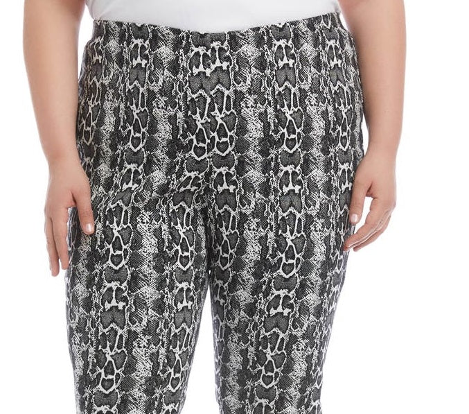 Karen Kane Women's Snake Print Piper Pants Black Size 3X