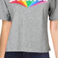 Dickies Women's Tomboy Cotton Rainbow Logo T-Shirt Gray Size XS
