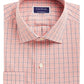 Club Room Men's Classic/Regular Fit Performance Windowpane Dress Shirt Orange Size 34-35
