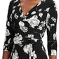 Ralph Lauren Women's  Belted Floral 3/4 Sleeve V Neck Below the Knee Wrap Dress Dress Size 0P