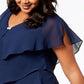 SL Fashions Women's Plus Tiered Shift Dress Wine Size 16W