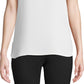 Anne Klein Women's Split Neck Sleeveless Top White Size Small
