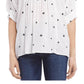 Karen Kane Women's Boho Ruffled Peasant Top White Size X-Large