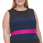 TOMMY HILFIGER Women's Sleeveless Knee Length Sheath Dress Plus Black Size 18W
