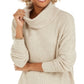 Style & Co Women's Ribbed Turtleneck Sweater Brown Size Petite