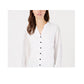 Alfani Women's Fringed Split-Neckline Shirt  Brown Size Small