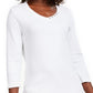 Karen Scott Women's  Grommet-Neck Cotton Top  - Bright White Size X-Small