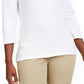 Karen Scott Women's  Grommet-Neck Cotton Top  - Bright White Size X-Small